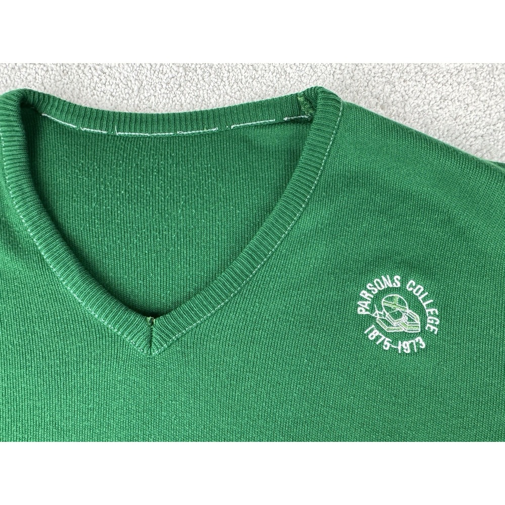 Parsons College Wildcats ~ Fairfield Iowa Defunct Sweater L ~ 1875-1973 Vtg 70s